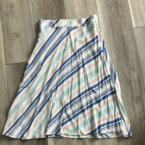 LOFT Pastel Striped A-Line Skirt